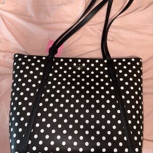 Kate Spade Black and White Polka Dot Tote Bag
